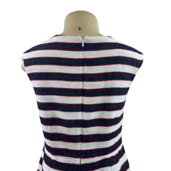 Banana Republic Sleeveless Striped Dress Navy/Red/White Woven Sheath Size 6P - Picture 5 of 8